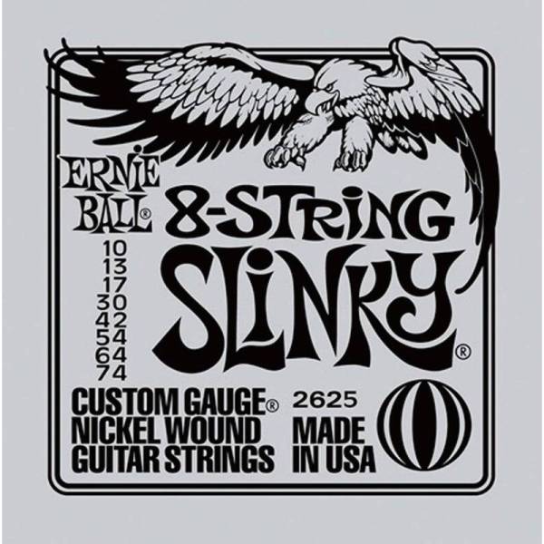 Струни для електрогітари Ernie Ball 2625 8-String Slinky Nickel Wound 10/74