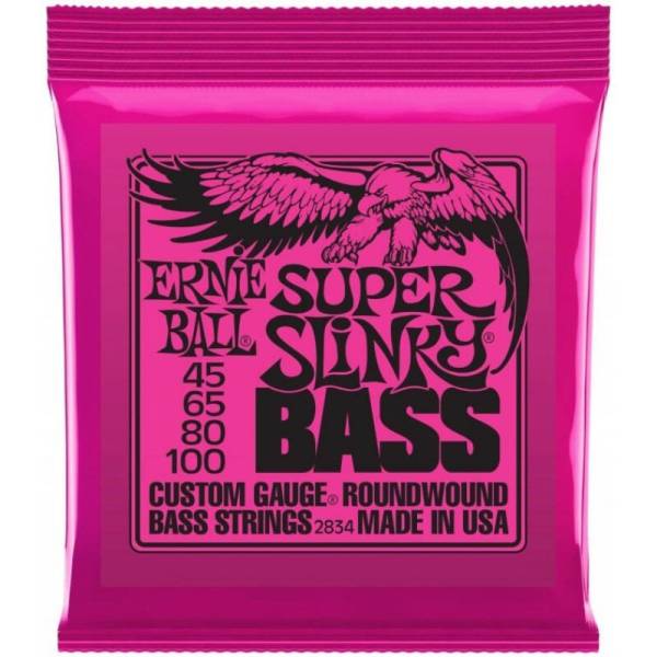 Струни для бас-гітари Ernie Ball 2834 Super Slinky Nickel Wound 4-String 45/100
