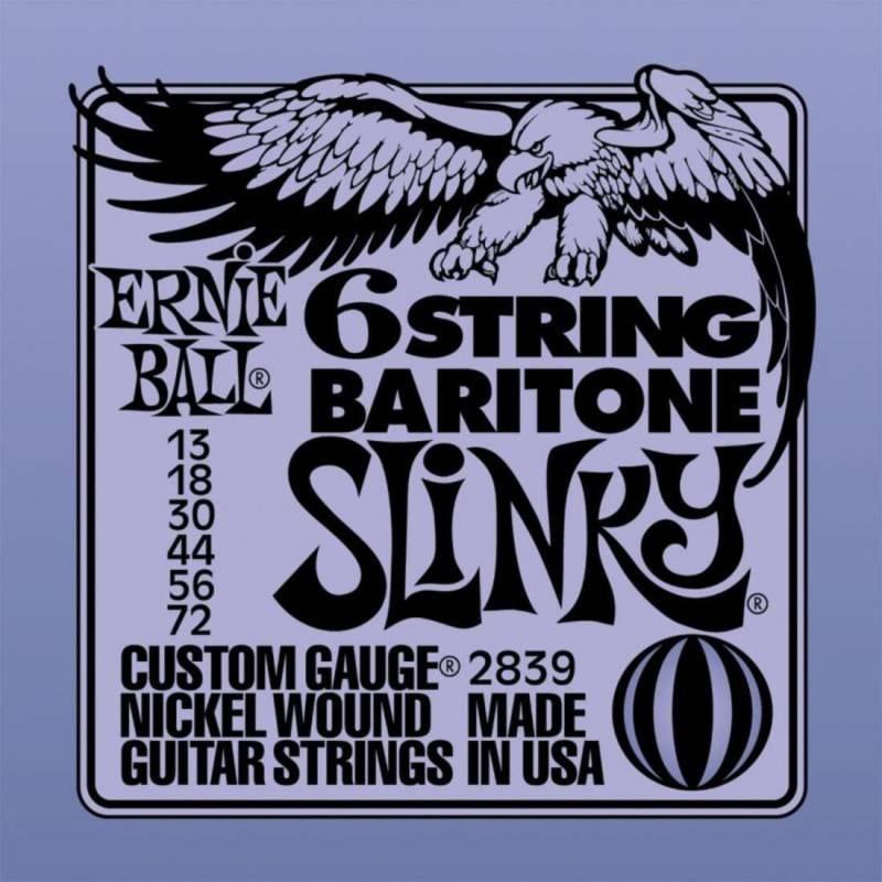 Струны для электрогитары Ernie Ball 2839 6-String Baritone Slinky Nickel Wound 13/72