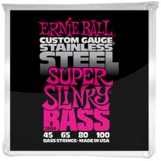 Струни для бас-гітари Ernie Ball 2844 Stainless Steel Super Slinky 45/100