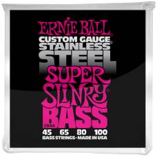 Струни для бас-гітари Ernie Ball 2844 Stainless Steel Super Slinky 45/100