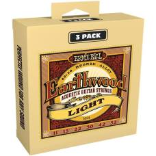 Струны для акустической гитары 3 Sets Ernie Ball 3004 Earthwood 80/20 Bronze Light 11/52