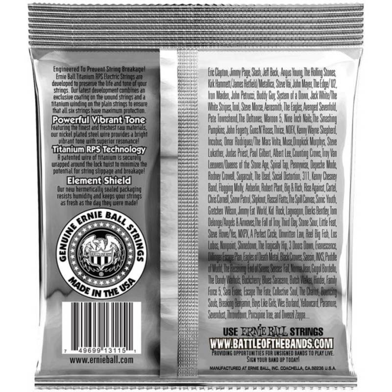 Струны для электрогитары Ernie Ball 3115 Regular Slinky Titanium Coated 10/52