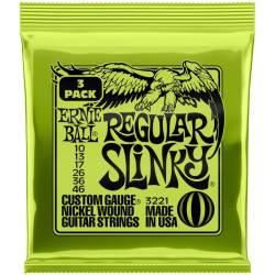 Струны для электрогитары 3 Sets Ernie Ball 3221 Regular Slinky Nickel Wound 10/46
