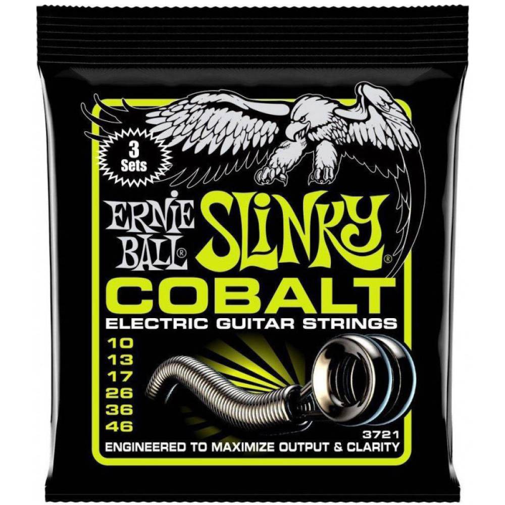 Струни для електрогітари 3 Sets Ernie Ball 3721 Cobalt Slinky 10/46