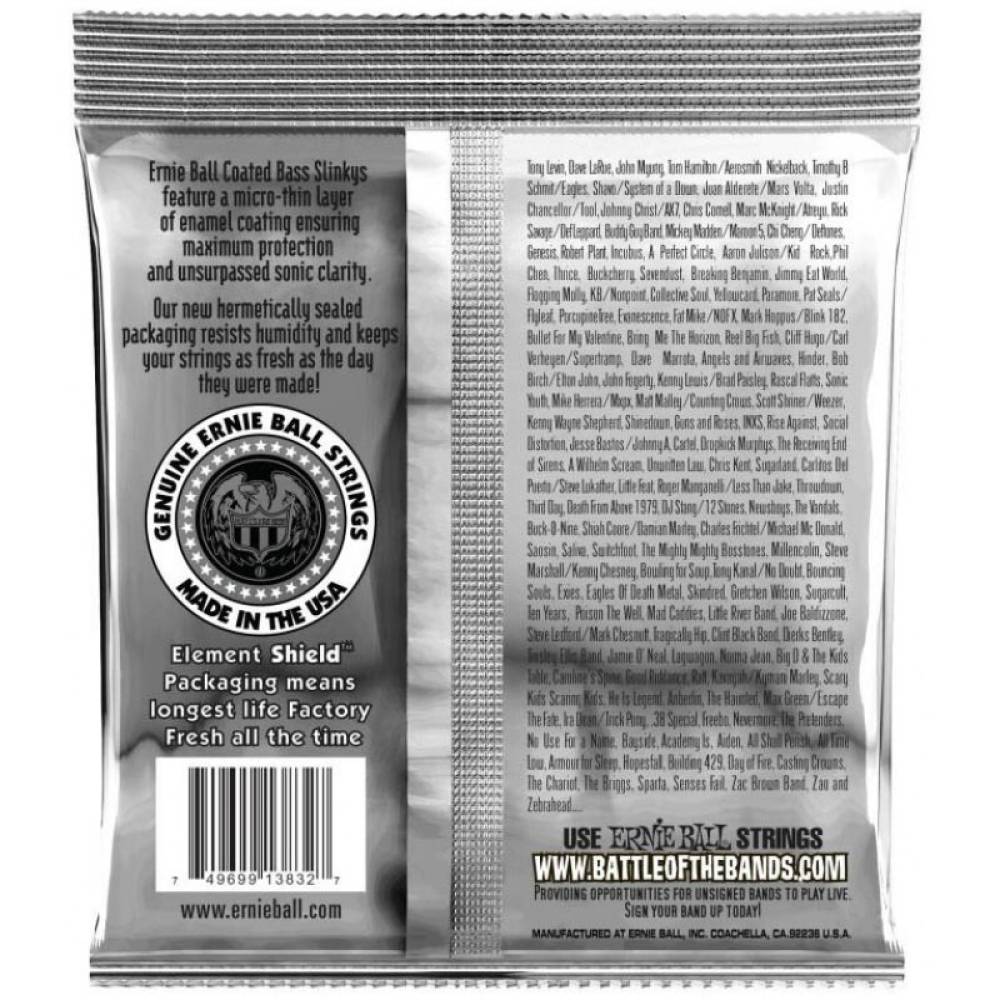 Струни для бас-гітари Ernie Ball 3832 Coated Regular Slinky 50/105