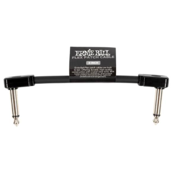 Кабель инструментальный Ernie Ball 6438 Flex Patch Cable 3in - Black - Single (7,5см)