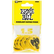 Медиаторы Ernie Ball 9195 Yellow Everlast Guitar Player's Pack 1.5 mm (12 шт.)