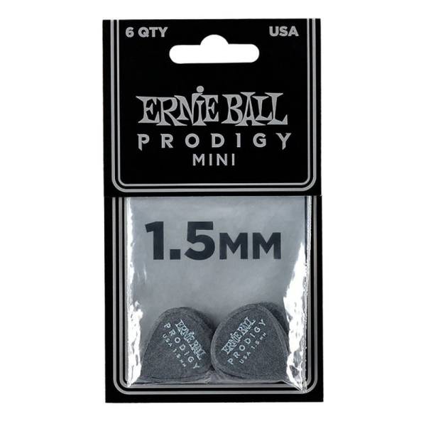 Медіатори Ernie Ball 9200 Black Mini Prodigy Picks 6-Pack 1.5 mm (6 шт.)