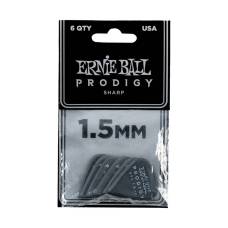 Медіатори Ernie Ball 9335 Black Sharp Prodigy Picks 6-Pack 1.5 mm (6 шт.)