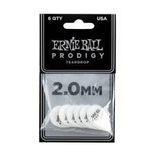Медіатори Ernie Ball 9336 White Teardrop Prodigy Picks 6-Pack 2.0 mm (6 шт.)