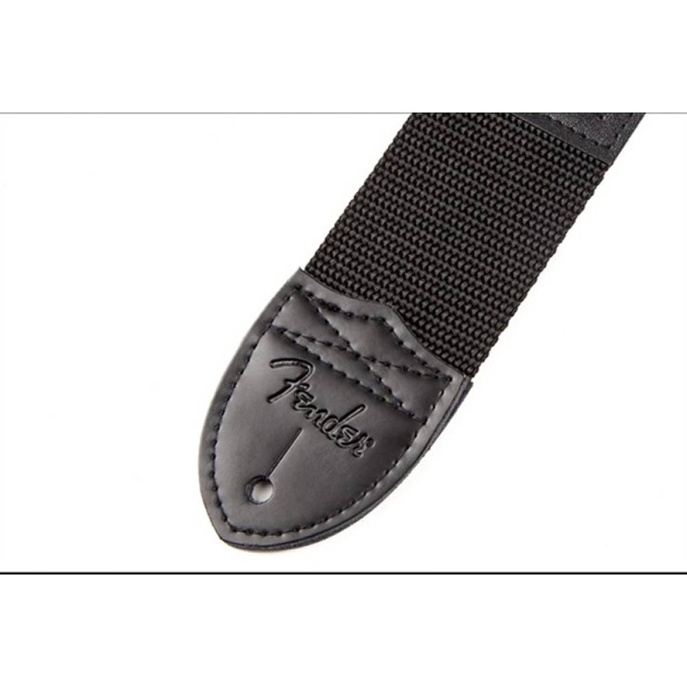 Ремень  универсальный Fender Black Polyester Guitar Strap White Logo