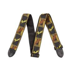 Ремень для гитары Fender Monogrammed Strap Black Yellow Brown