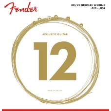 Струны для акустической гитары Fender 70L 80/20 Bronze 12/52