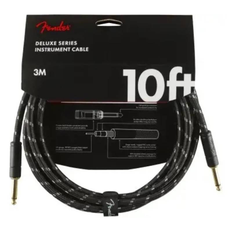 Кабель инструментальный FENDER CABLE DELUXE SERIES 10' ANGLED BLACK TWEED