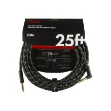 Кабель инструментальный FENDER CABLE DELUXE SERIES 25' ANGLED BLACK TWEED