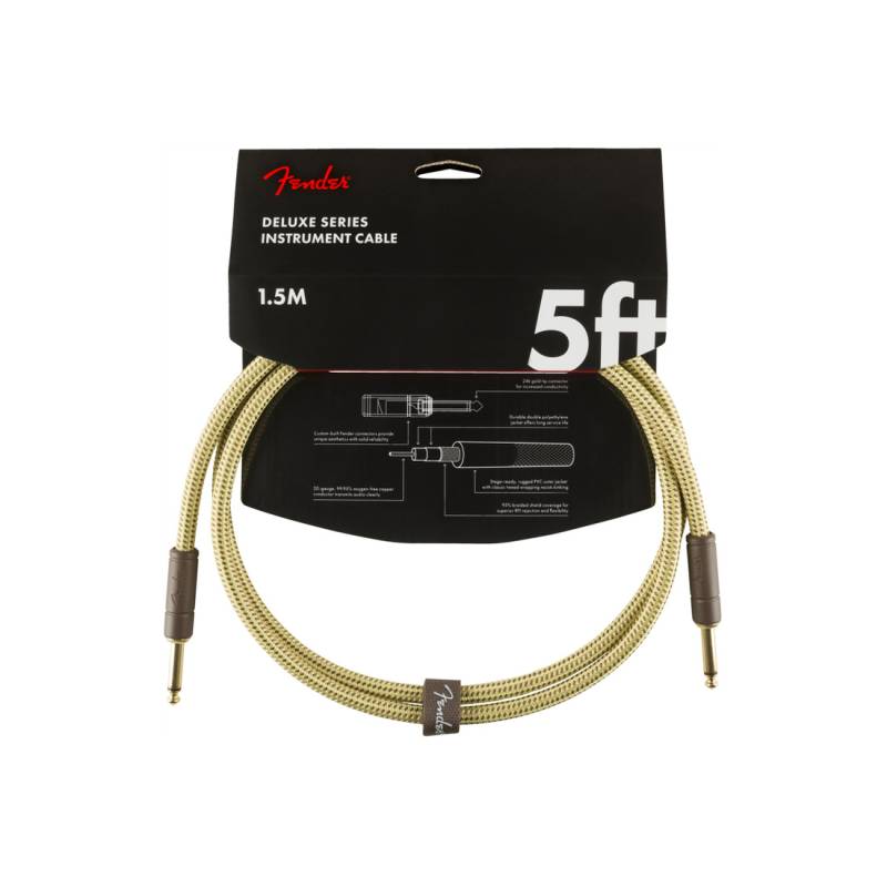 Кабель инструментальный  FENDER CABLE DELUXE SERIES 5' TWEED