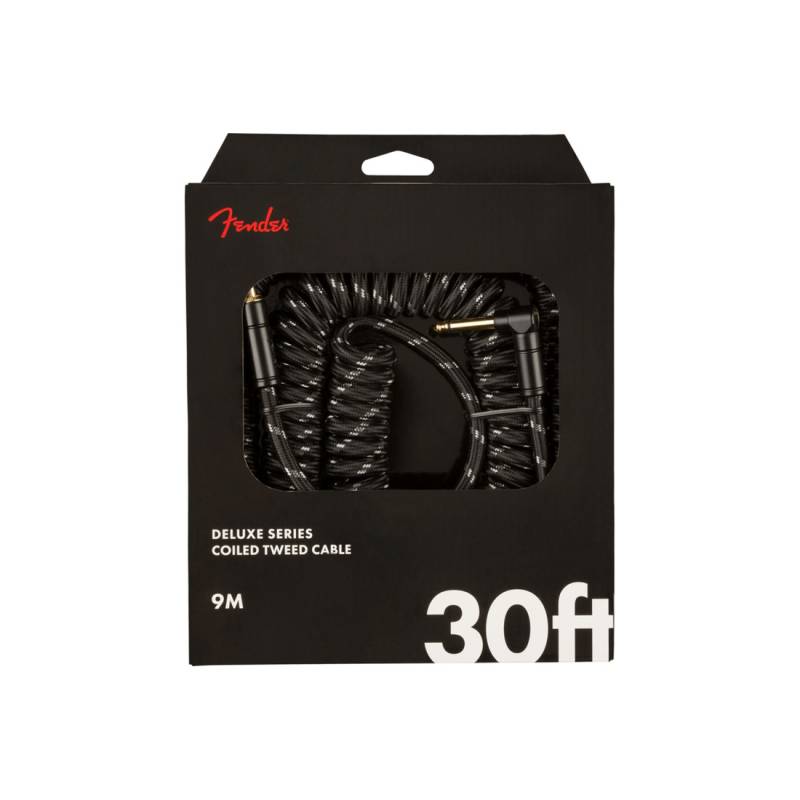 Кабель инструментальный FENDER CABLE DELUXE SERIES COIL 30' BLACK TWEED