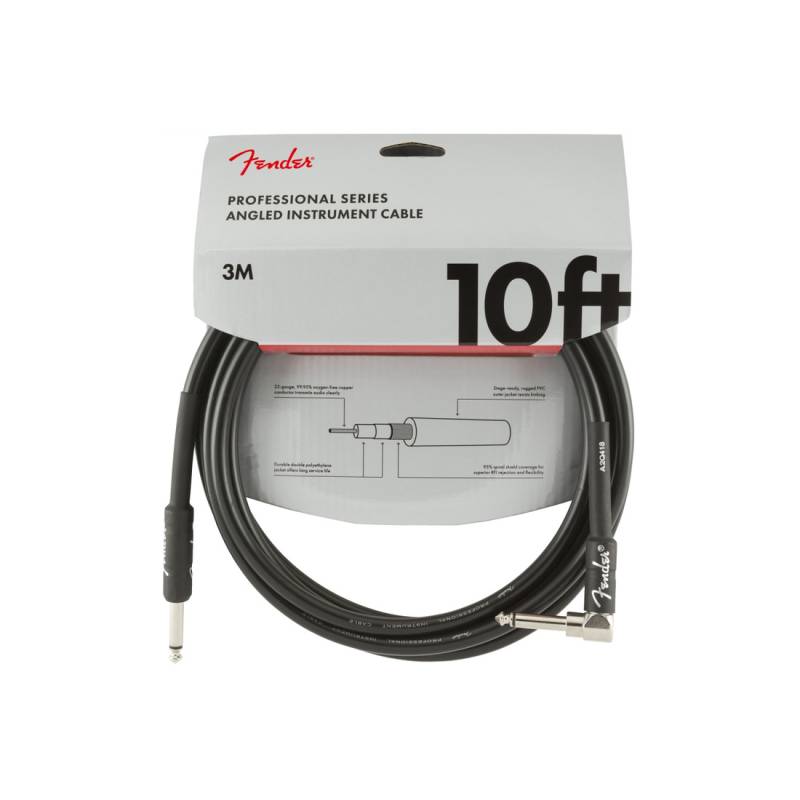 Інструментальний кабель FENDER CABLE PROFESSIONAL SERIES 10' ANGLED BLACK