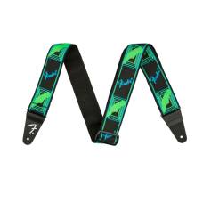 Ремінь для гітари FENDER STRAP 2" NEON MONOGRAMMED GREEN BLUE