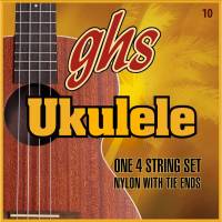 Струни для укулеле GHS 10 Clear Nylon Hawaiian D Tuning Tie End