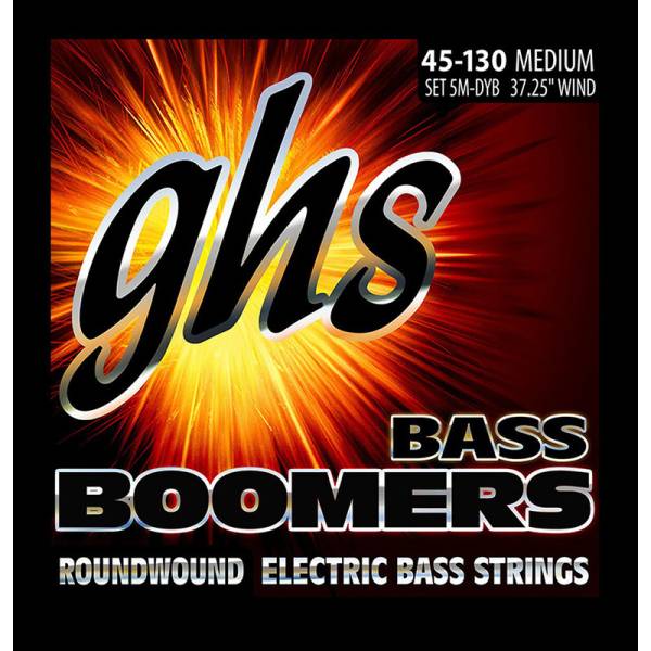 Струни для бас-гітари GHS 5M-DYB Boomers Roundwound Medium 5-String 45/130