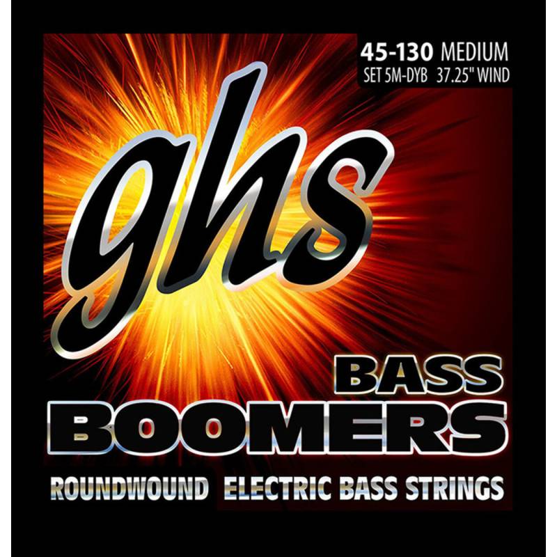 Струны для бас-гитары GHS 5M-DYB Boomers Roundwound Medium 5-String 45/130