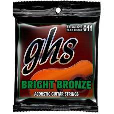 Струни для акустичної гітари GHS BB20X Bright Bronze Extra Light 11/50