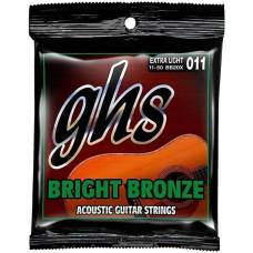 Струны для акустической гитары GHS BB20X Bright Bronze Extra Light 11/50