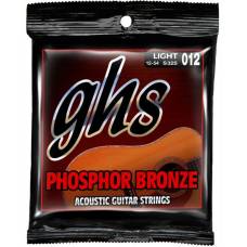 Струны для акустической гитары GHS S325 Phosphor Bronze Light 12/54