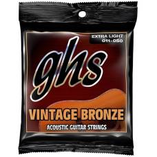 Струни для акустичної гітари GHS VN-XL Vintage Bronze Extra Light 11/50