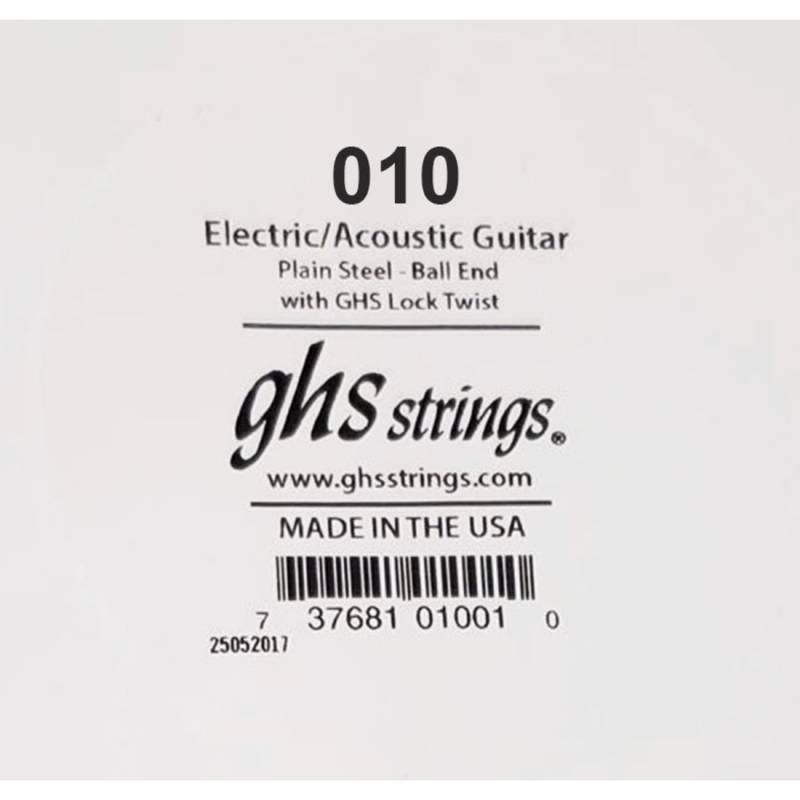 Струна GHS 010 Plain Steel  Ball End .010