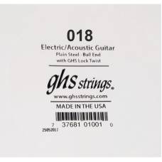 Струна GHS 018 Plain Steel  Ball End .018