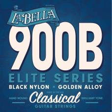Струны для классической гитары La Bella 900-B Elite Black Nylon Polished Golden Alloy