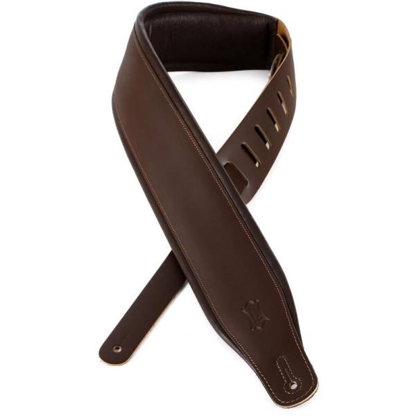 Ремень для гитары LEVY'S M26PD-DBR_DBR Amped Leather Series (Dark Brown)