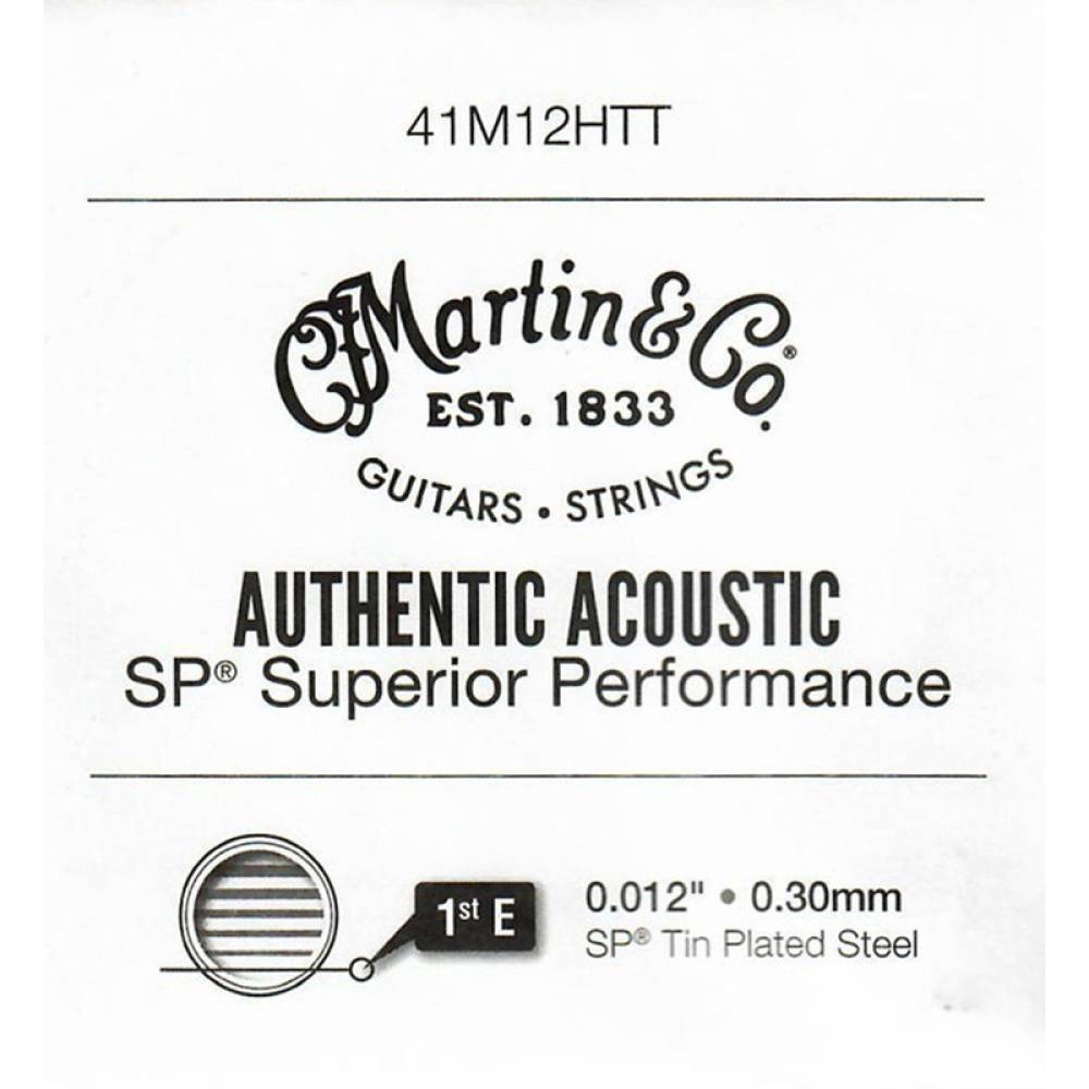 Струна Martin 41M12HTT Authentic Tin Plated Plain Steel .012