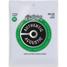 Струны для акустической гитары Martin MA170S Marquis Silked 80/20 Bronze Extra Light 10/47