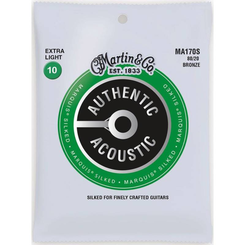 Струни для акустичної гітари Martin MA170S Marquis Silked 80/20 Bronze Extra Light 10/47