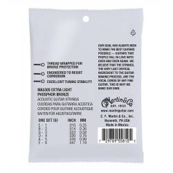 Струни для акустичної гітари Martin MA530S Marquis Silked Phosphor Bronze Extra Light 10/47