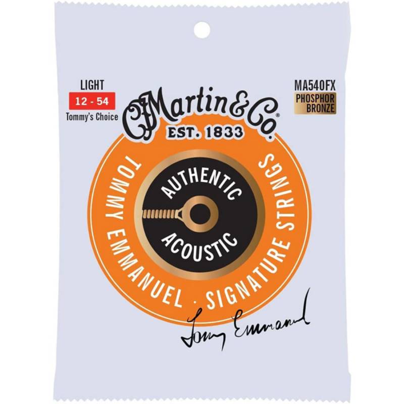 Струны для акустической гитары Martin MA540FX Flexible Core Phosphor Bronze Light 12/54