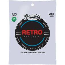 Струны для акустической гитары Martin MM10 Retro Extra Light 10/47