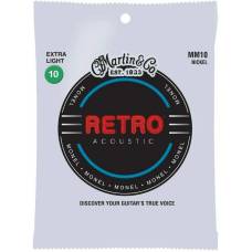 Струни для акустичної гітари Martin MM10 Retro Extra Light 10/47