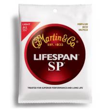 Струны для акустической гитары Martin MSP6100 SP Lifespan 80/20 Bronze Light 12/54