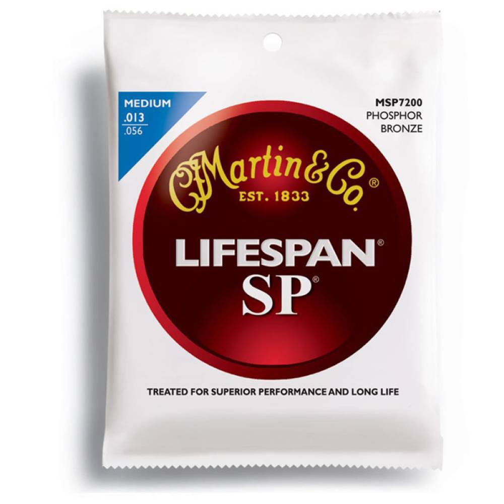 Струни для акустичної гітари Martin MSP7200 SP Lifespan 92/8 Phosphor Bronze Medium 13/56
