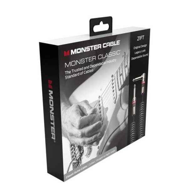 Кабель инструментальный Monster CLAS-I-21ACWW Coiled Cable Straight Jack - Angled Jack 6.4м.