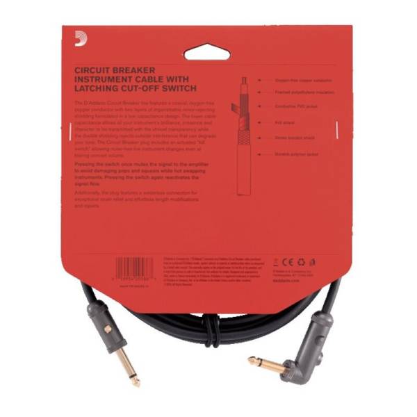 Інструментальний кабель D'ADDARIO PW-AGLRA-10 Curcuit Breaker Latching Switch (3m)