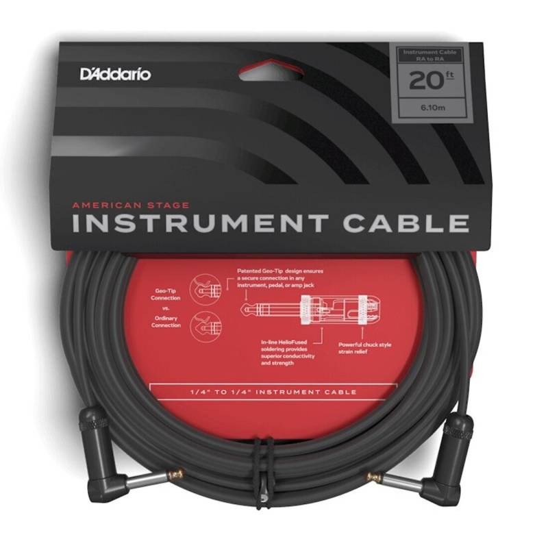 Кабель инструментальный D'ADDARIO PW-AMSGRR-20 American Stage, Right-to-Right (6m)