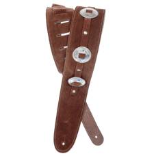 Ремень для гитары D'ADDARIO DELUXE LEATHER GUITAR STRAP (CONCHOS, BROWN)