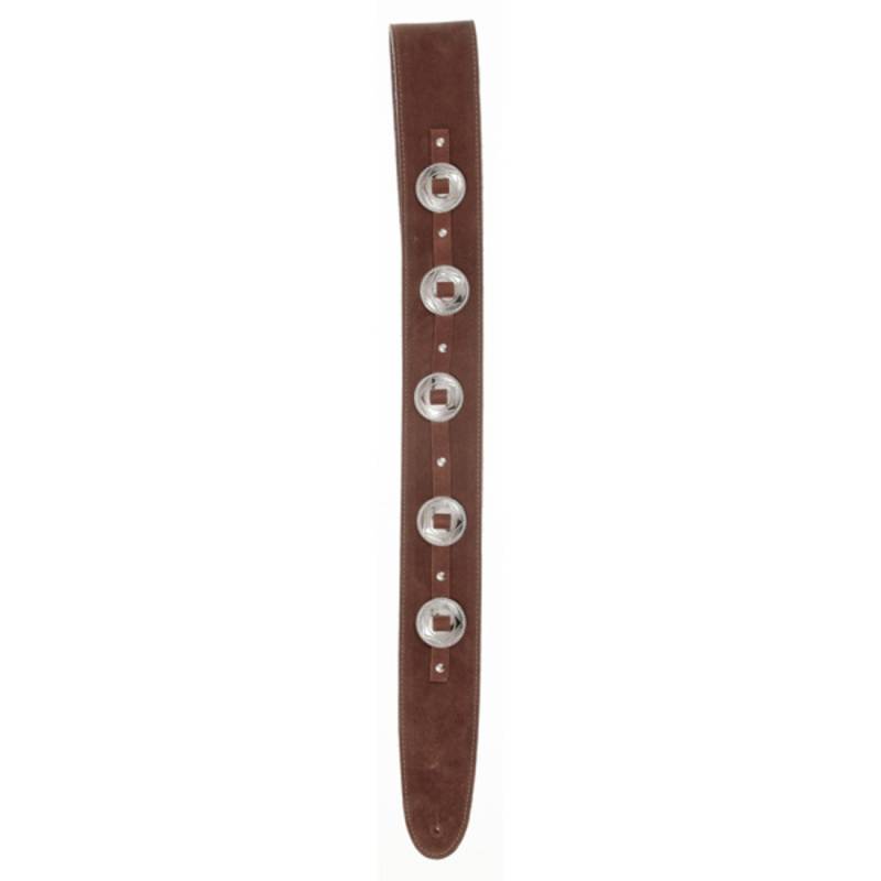 Ремень для гитары D'ADDARIO DELUXE LEATHER GUITAR STRAP (CONCHOS, BROWN)