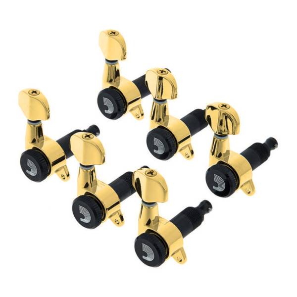 Колки D'ADDARIO PWAT-6R3 AUTO-TRIM TUNING MACHINES (6 in-line, Gold)